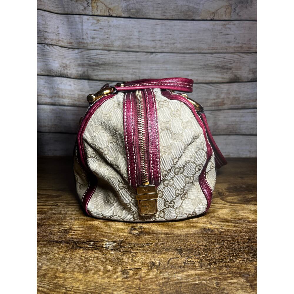 Gucci Aviatrix Monogram Medium Boston Bag - Bordeaux - Picture 7 of 15